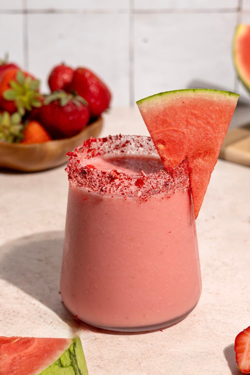 Strawberry Watermelon Smoothie made with Lowfat Strawberry Lifeway Kefir