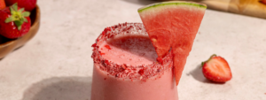Strawberry Watermelon Smoothie made with Lowfat Strawberry Lifeway Kefir