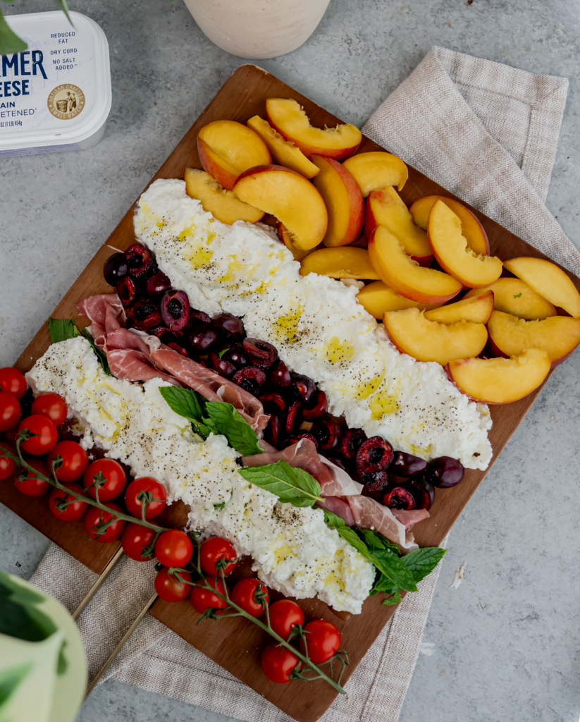 Summer Charcuterie Board made with Lifeway Farmer Cheese