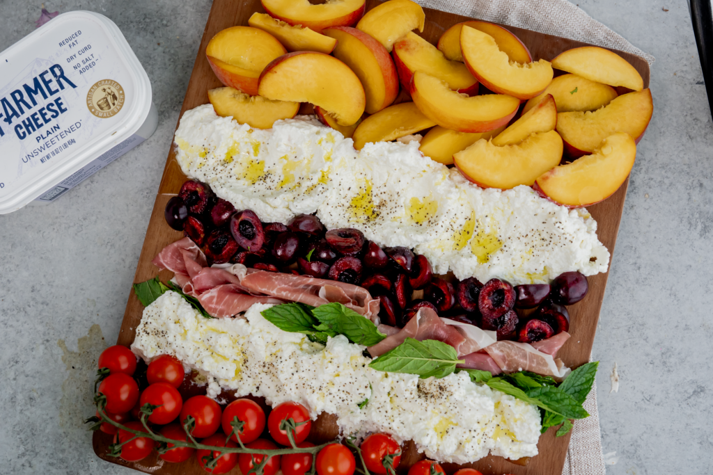 Summer Charcuterie Board made with Lifeway Farmer Cheese