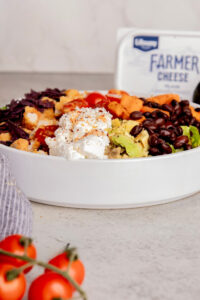 Sweet Potato Farmer Cheese Taco Bowls made with Lifeway Farmer Cheese