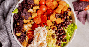 Sweet Potato Farmer Cheese Taco Bowls made with Lifeway Farmer Cheese