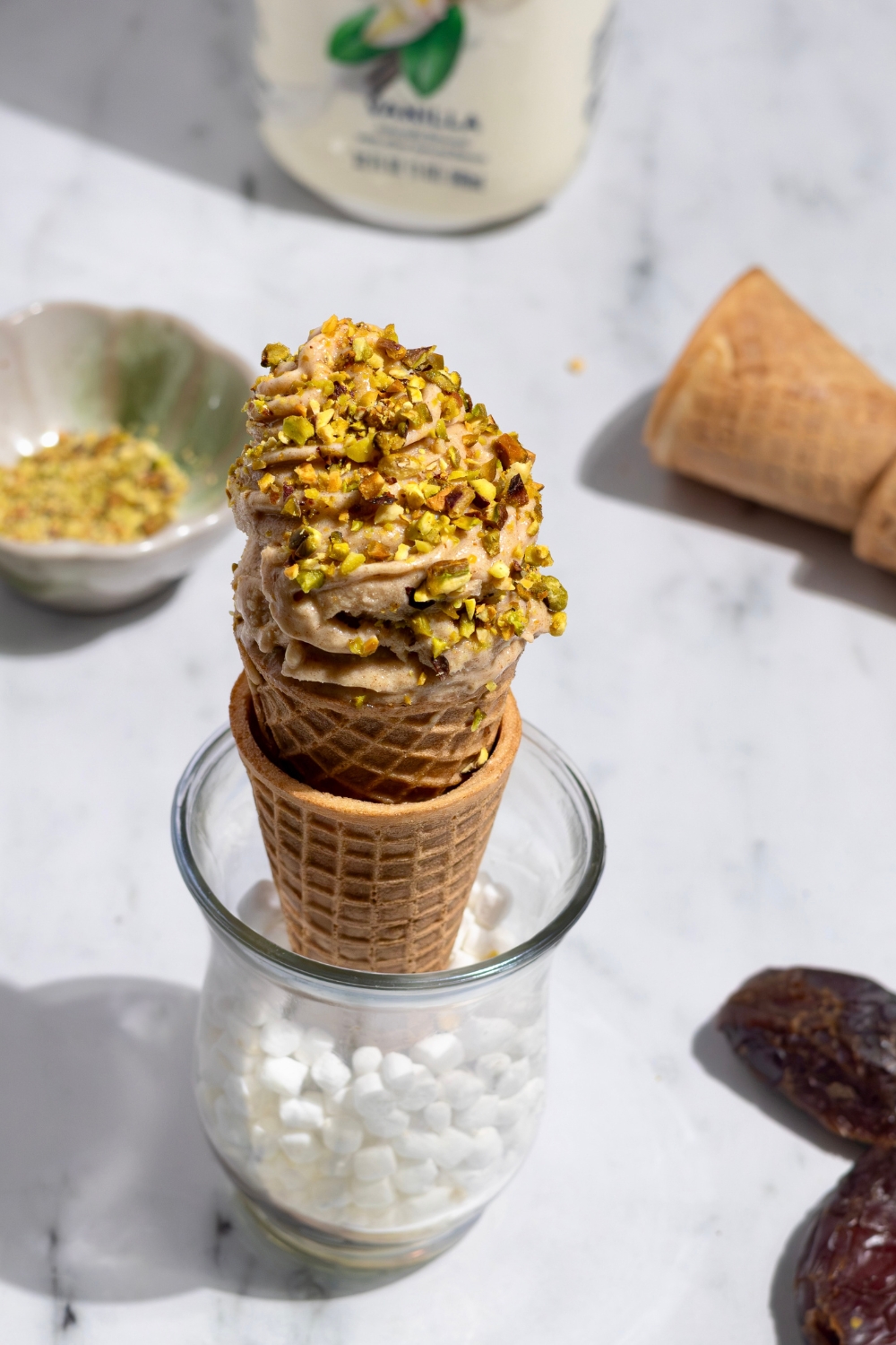 Tahini Date Soft Serve Frozen Kefir Made with Lifeway Kefir