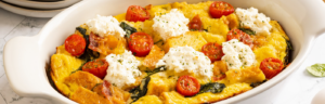 Tomato Spinach Breakfast Strata made with Lifeway