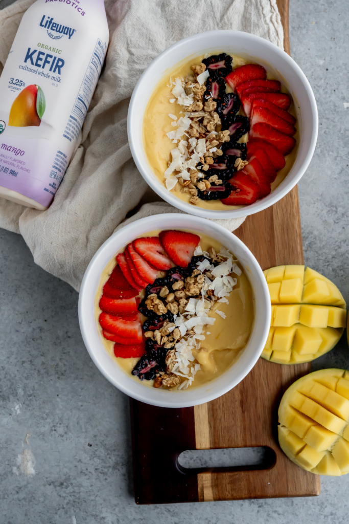 Tropical Kefir Smoothie Bowl made with Lifeway Kefir
