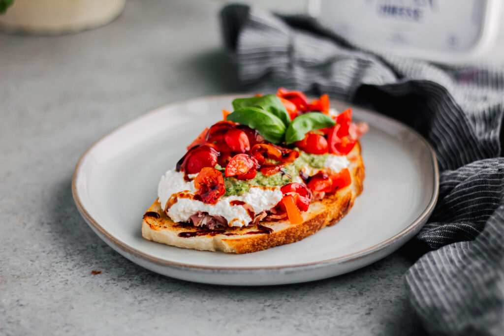 Truffle Farmer Cheese Caprese Toast
