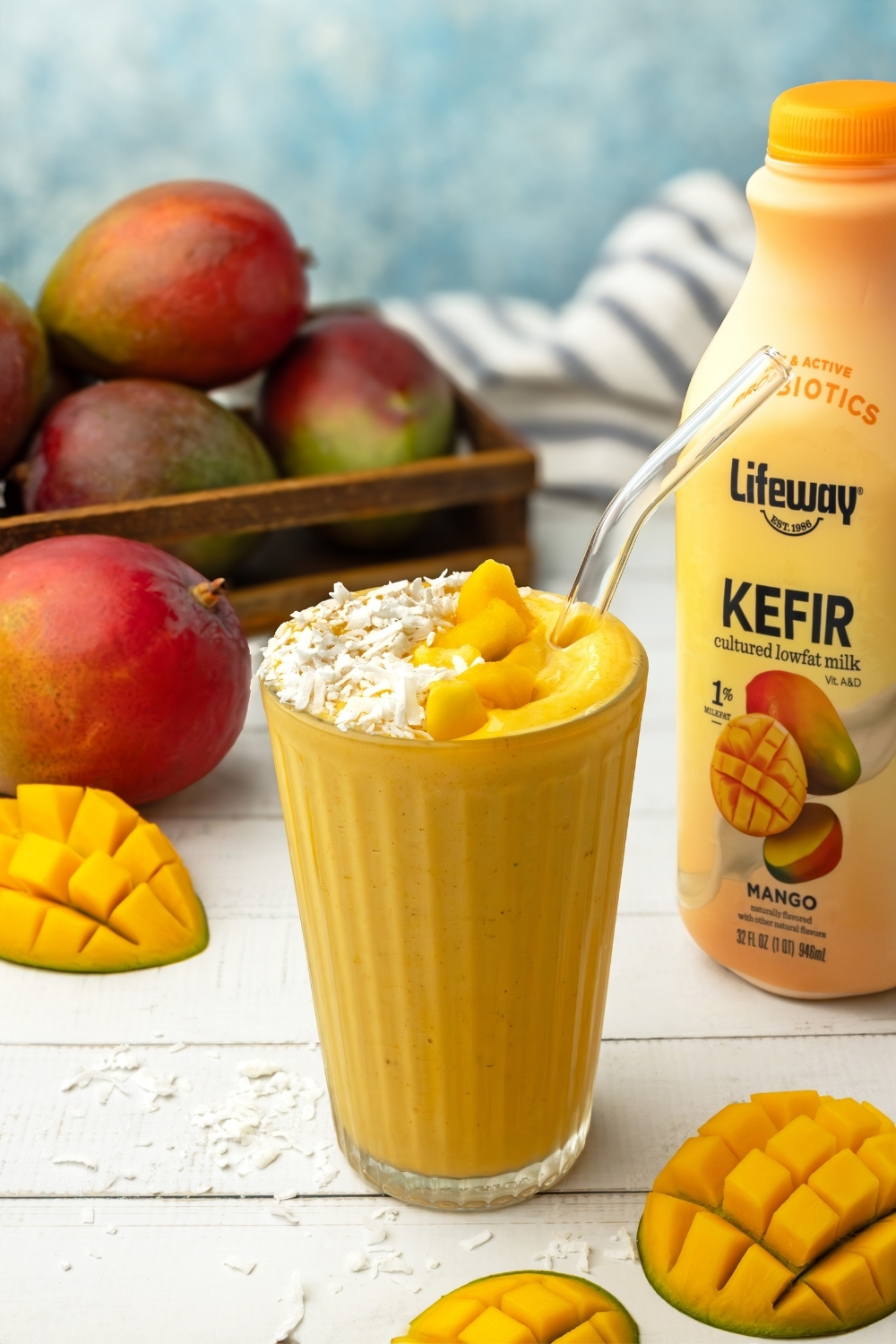 Turmeric Mango Kefir Smoothie made with Lifeway Kefir