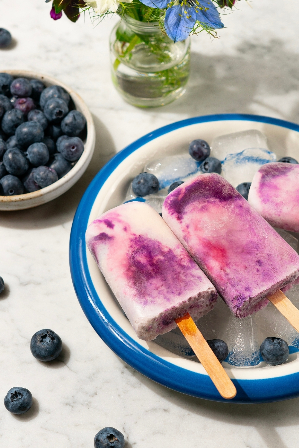 Ube Blueberry Kefir Pops made with Lifeway Kefir