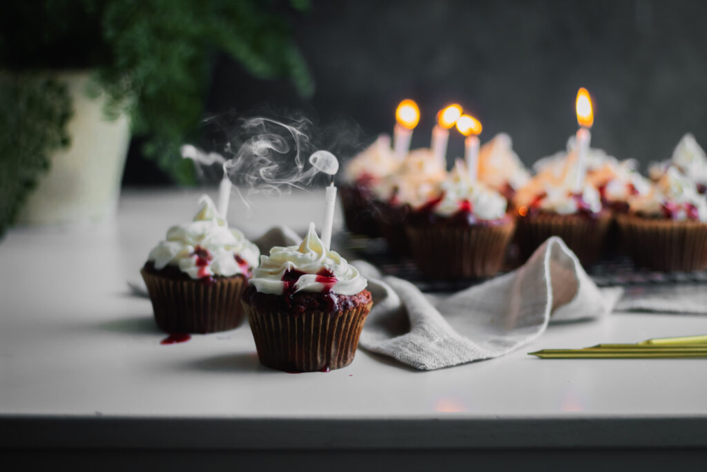 Vampire Red Velvet Cupcakes made with Lifeway