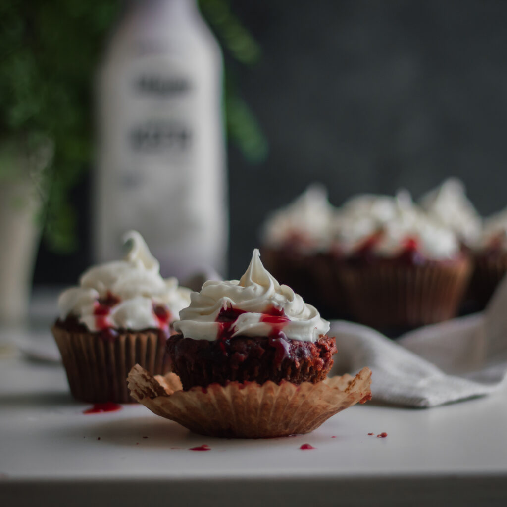 Vampire Red Velvet Cupcakes made with Lifeway