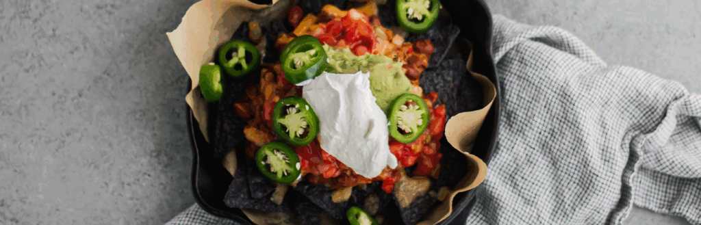Vegetarian Tailgating Nachos made with Lifeway Farmer Cheese