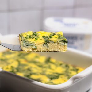 Viral Spinach Egg Bake Made with Lifeway Farmer Cheese
