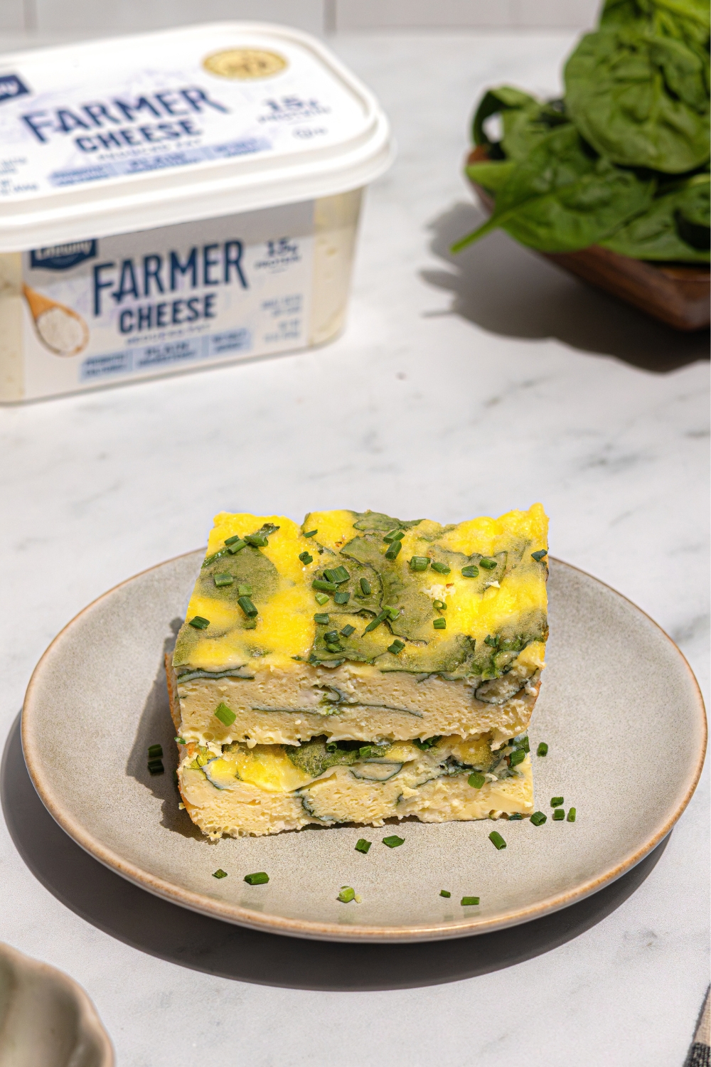 Viral Spinach Egg Bake Made with Lifeway Farmer Cheese
