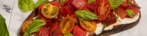 Watermelon Bruschetta Toast made with Lifeway Farmer Cheese