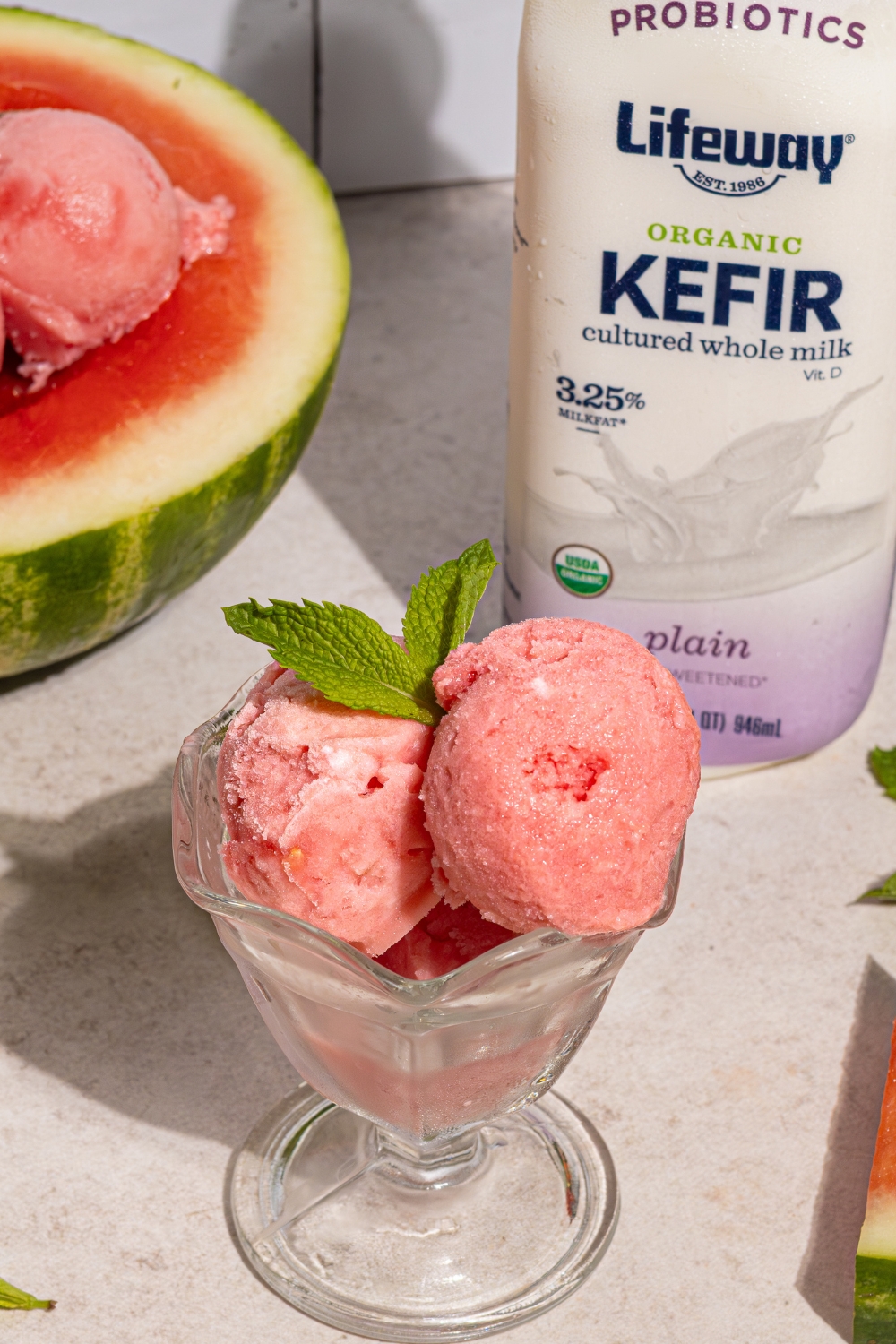 Watermelon Frozen Kefir made with Lifeway Kefir
