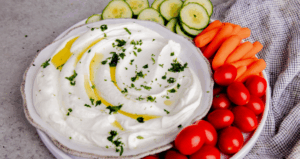 Whipped Farmer Cheese Veggie Dip made with Lifeway Farmer Cheese