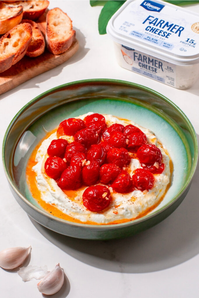 Whipped Farmer Cheese and Roasted Tomatoes made with Lifeway Farmer Cheese
