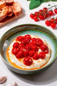 Whipped Farmer Cheese and Roasted Tomatoes made with Lifeway Farmer Cheese