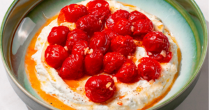 Whipped Farmer Cheese and Roasted Tomatoes made with Lifeway Farmer Cheese