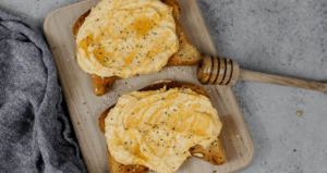 Whipped Pumpkin Spice Farmer Cheese Toast made with Lifeway Farmer Cheese