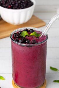 Wild Blueberry Kefir Smoothie made with Lifeway Kefir and Wyman's wild blueberries