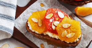 Winter Citrus Farmer Cheese Toast made with Lifeway Farmer Cheese